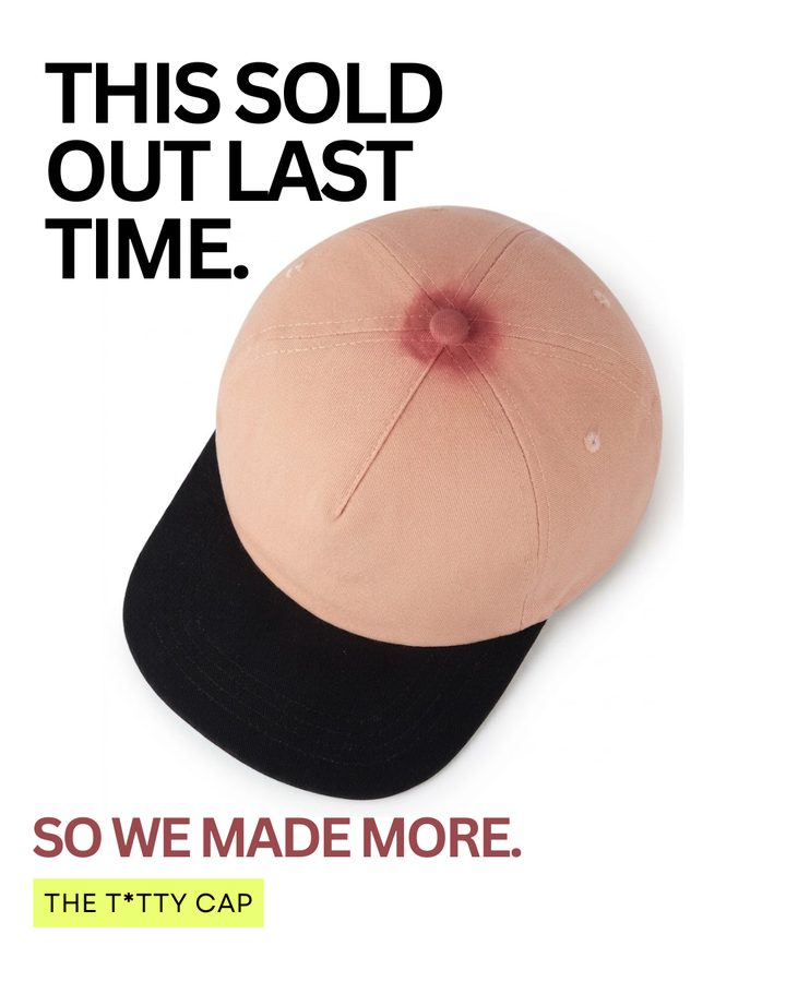 Static ad: the cap from above, headline 'This sold out last time. So we made more.'