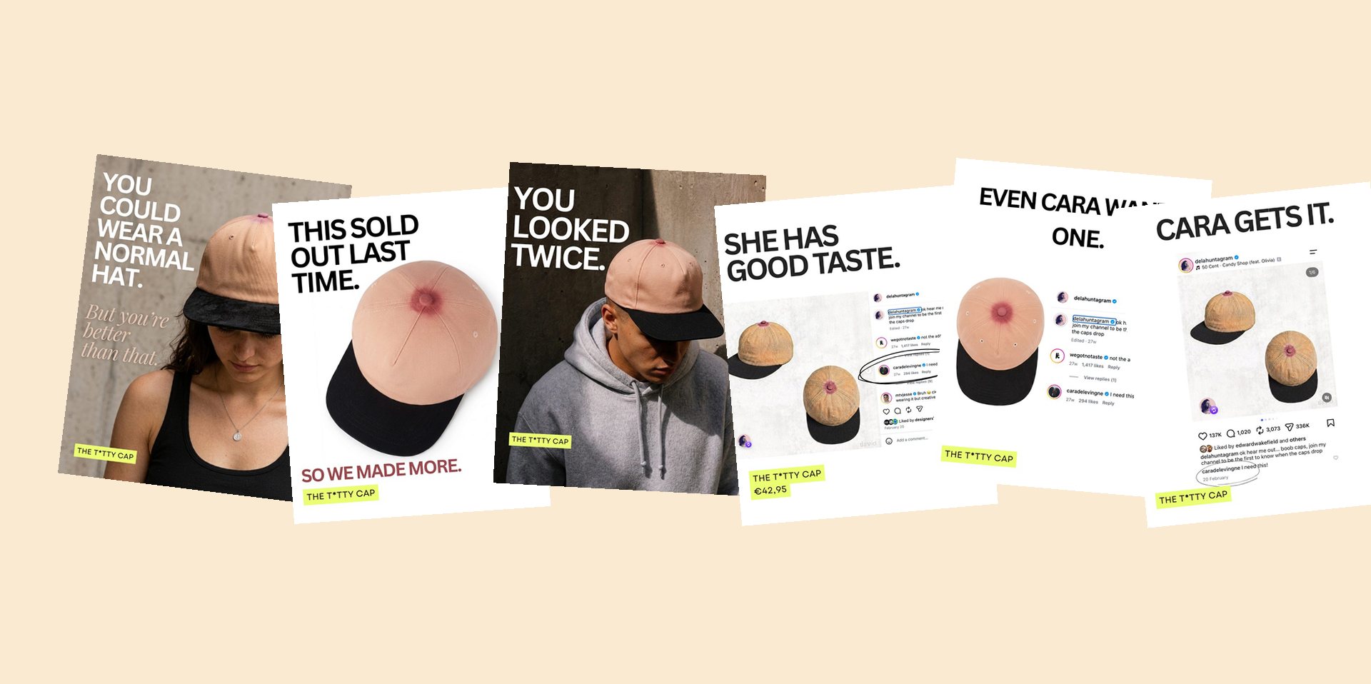 Titty Cap Meta ads and product page